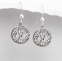 Tree Of Life Earrings Celtic Design | Sterling Silver | 12mm